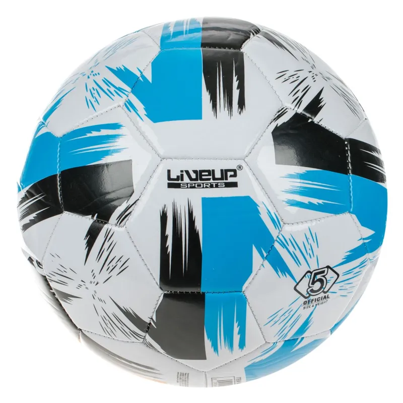 Minge de fotbal mărimea 5, design modern negru-galben-albastru