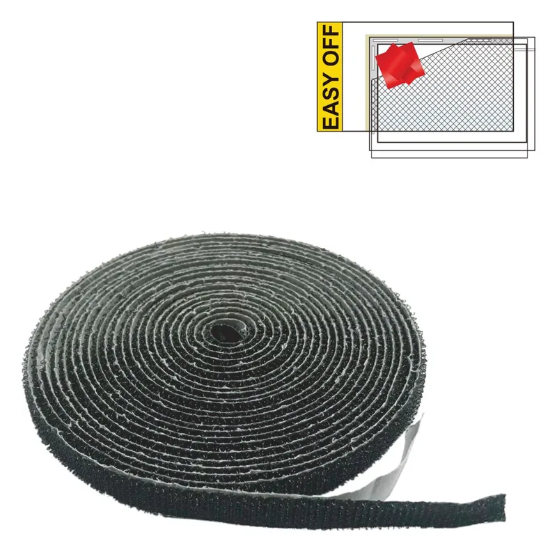 Bandă scai cu cârlige neagră pentru sită 4m x 2.5cm