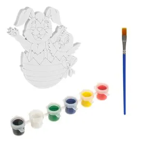 Set Creativ de Paste cu Figurină din Spumă, 6 Vopsele și Pensulă