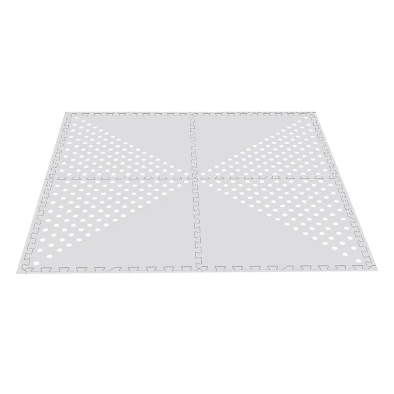 Covoraș Puzzle Modular, 4 buc, Gri cu Puncte Albe, 61.5x61.5x0.9cm
