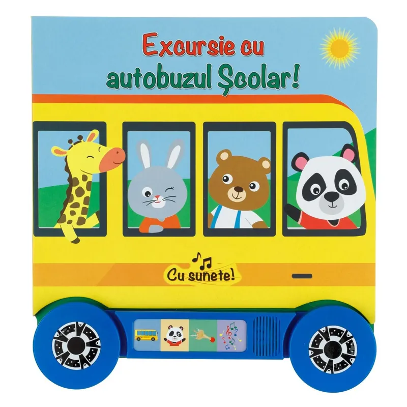 Carte interactivă cu sunete și roți: Excursie cu autobuzul școlar