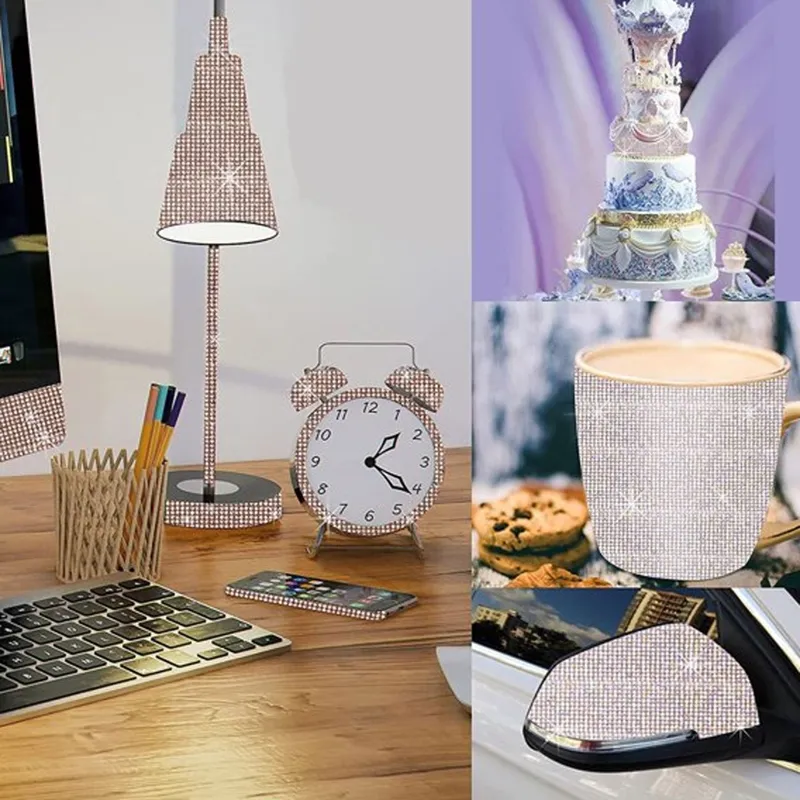 Bandă Adezivă Strass Rosegold 1m x 1.3cm pentru Proiecte DIY