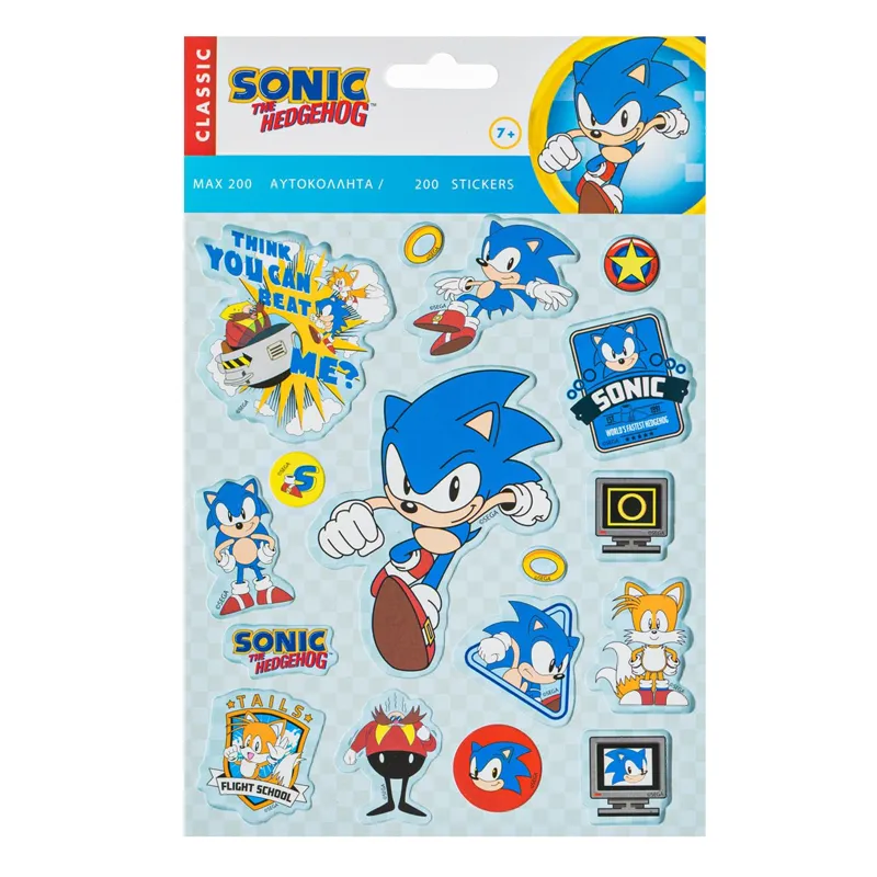 Autocolante Sonic și personaje clasice set 200 bucăți