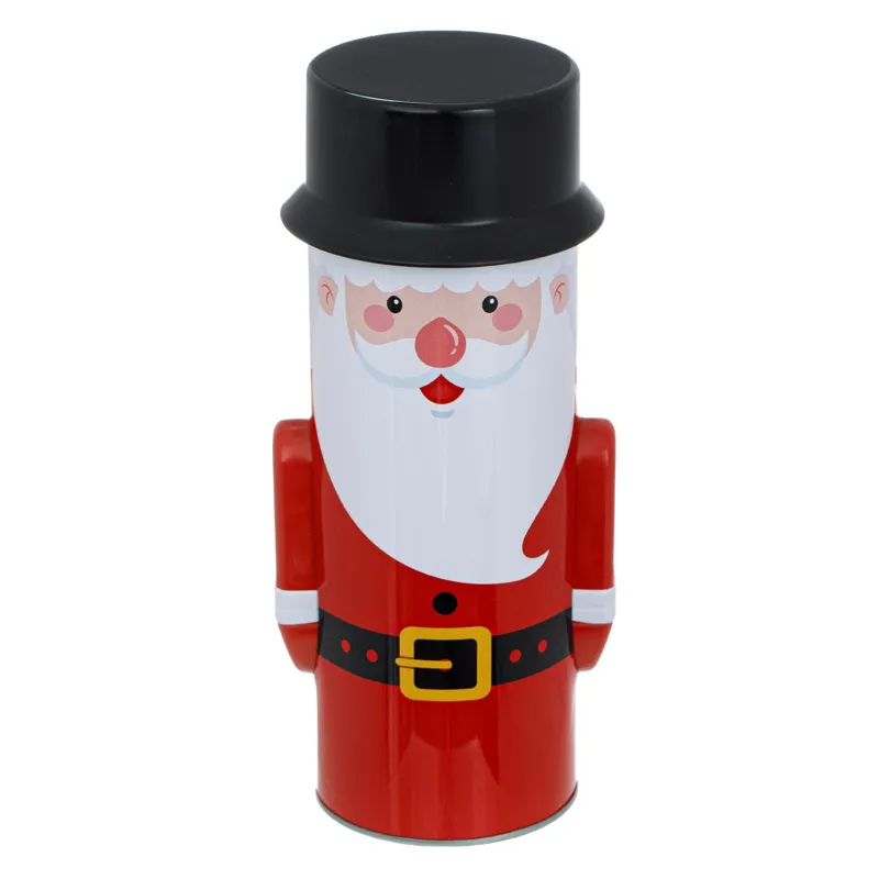 Cutie Metalică 3D Moș Crăciun Alb/Rosu, Diametru 8.5cm