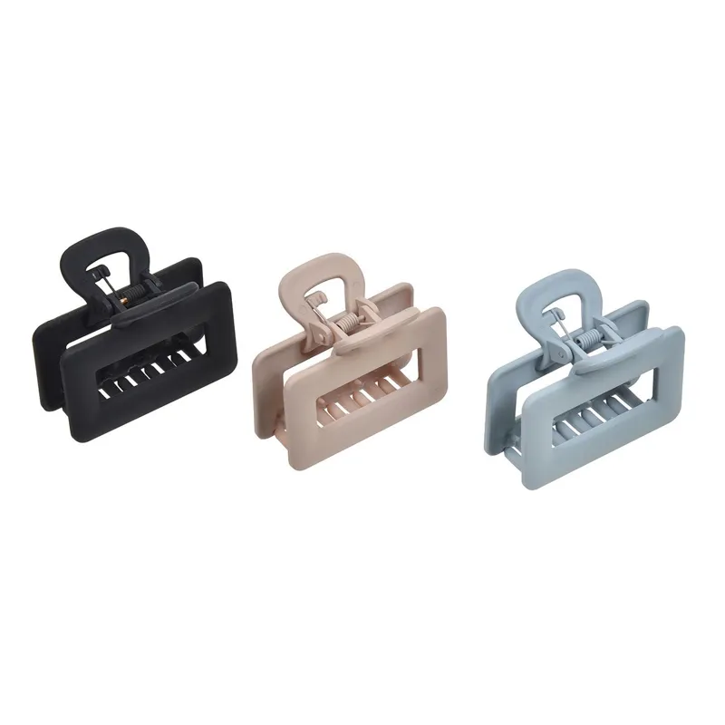 Clame de păr mate, Set 3 buc, 6.5 cm, Gri/Negru/Nude