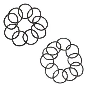 Elastice de par negre cu lurex argintiu, set de 20 bucati