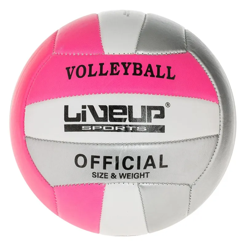 Minge de volei mini, marimea 2, alba si fuchsia