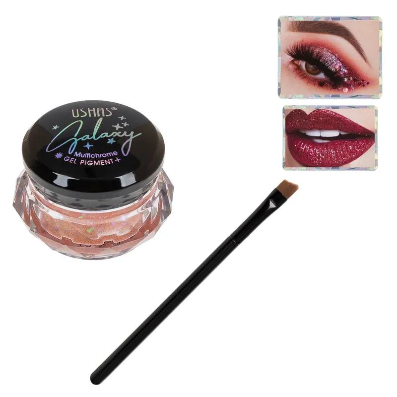 Glitter cu textura cremoasa, Roz Auriu, cu pensula, 7.2g