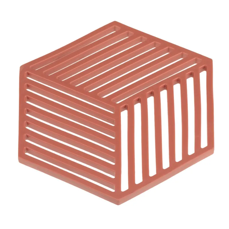 Suport pentru vase, Model cub 3D, Somon, 16x14 cm