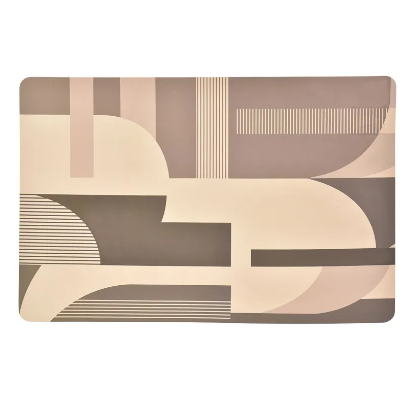 Suport pentru farfurii geometric din plastic bej maro 43.5x28.5cm