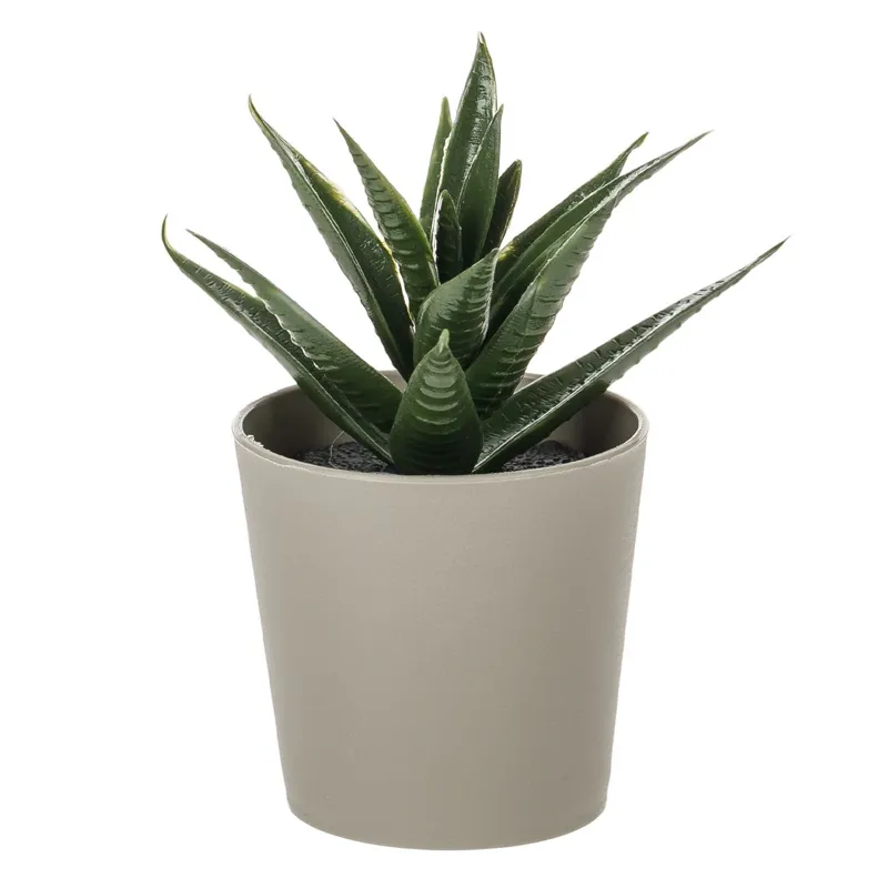 Ghiveci decorativ cu plantă artificială, 6x8.5 cm, Gri