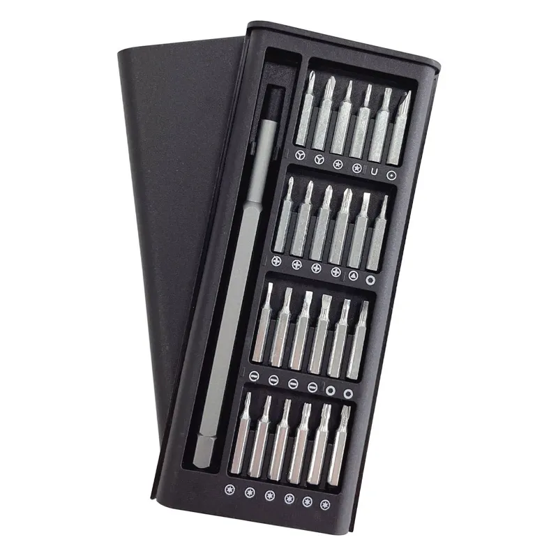 Set Șurubelniță cu 24 de Capete de Precizie, Carcasă Glisantă, 11 cm