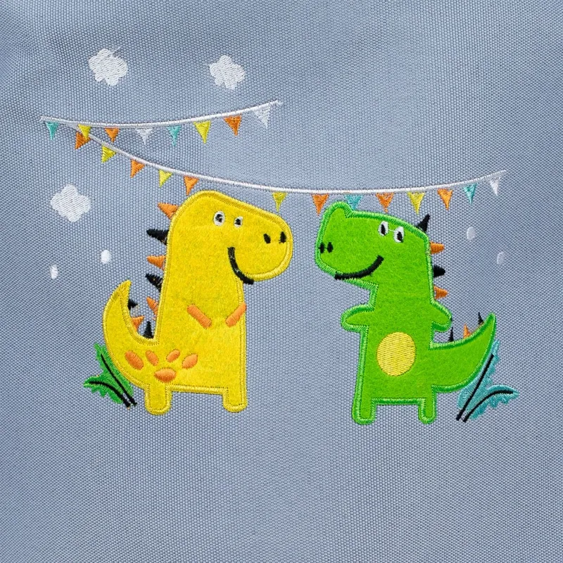 Coș de rufe cilindric albastru cu dinozauri pentru copii, Ø40x50 cm – poza 4