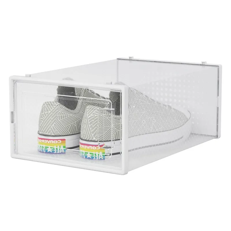 Cutie de depozitare pantofi din plastic transparent cu ușă