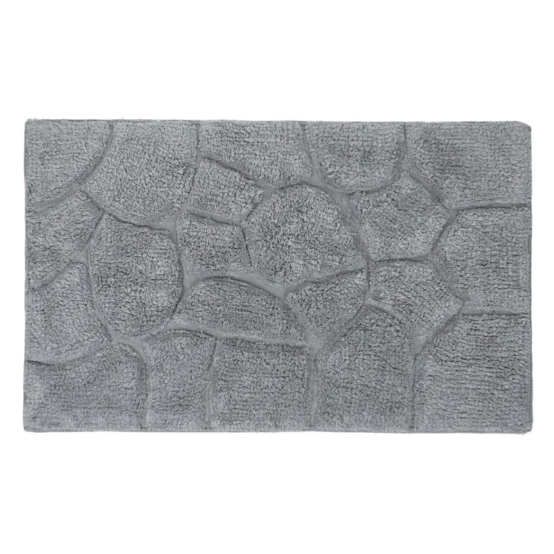 Covor de baie elegant gri cu model pietre - Antiderapant și absorbant