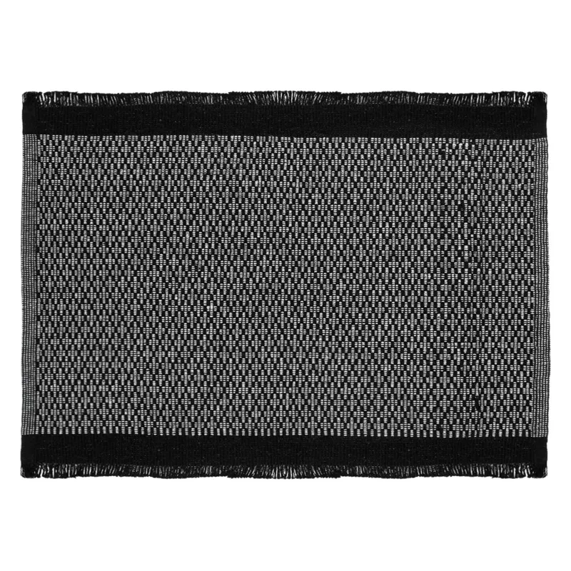 Placemat Decorativ din Bumbac Negru Alb cu Model Romburi