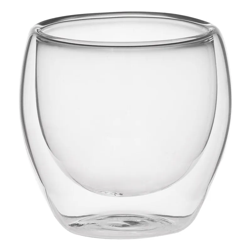 Pahar din sticlă transparentă cu perete dublu 80ml