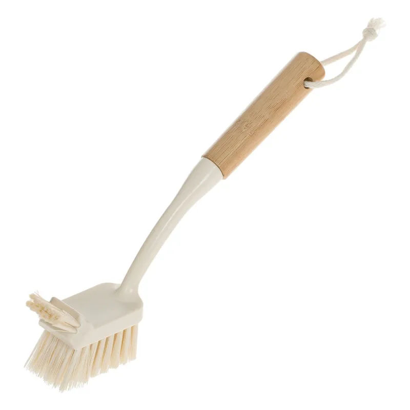 Perie pentru Vase cu Maner din Bambus, 25 cm, Plastic Ecru
