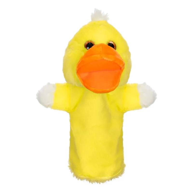 Figurină de plus, Rățușcă galbenă, pentru teatru de păpuși, 28 cm