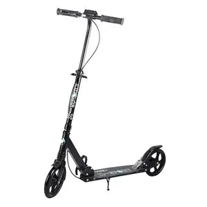 Trotineta din Aluminiu, Neagra, cu Ghidon Reglabil 85-100 cm, Roti 145 mm, ABEC7