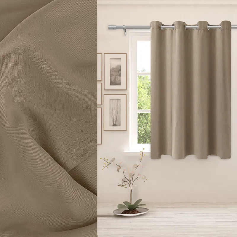 Draperie decorativă pentru fereastră Taupe, cu inele, 140x140 cm