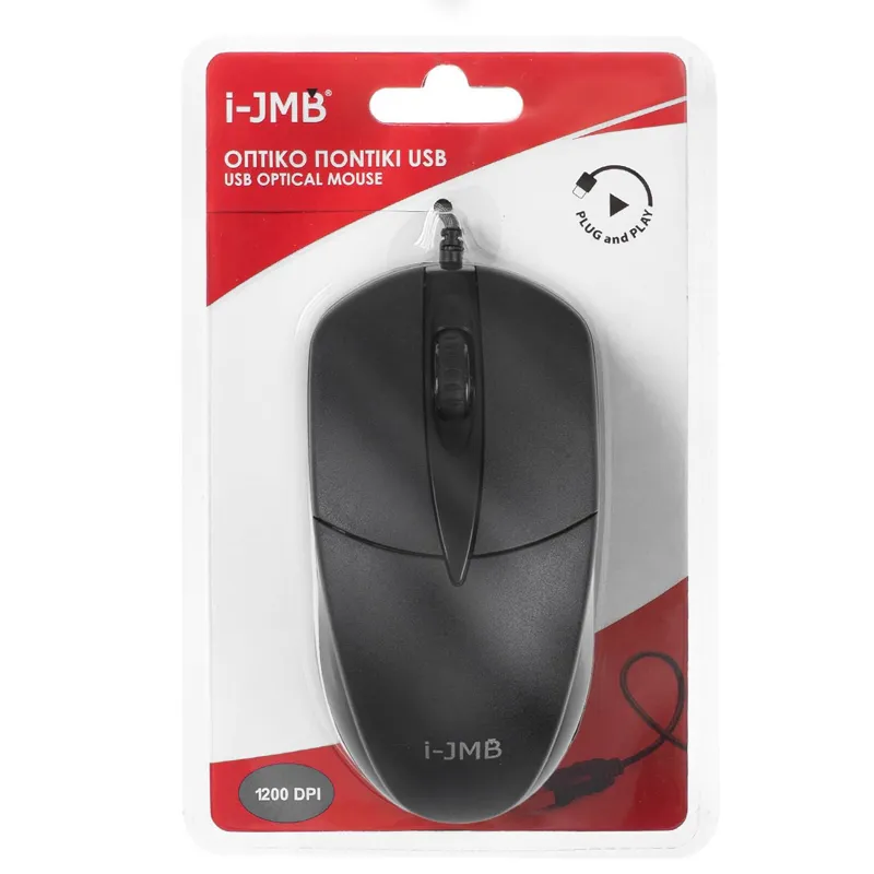 Mouse optic negru cu fir, 1200 dpi, USB, plug & play