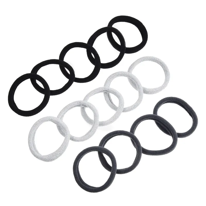 Set elastice de par frotte 14 cm negru gri argintiu