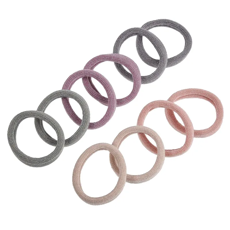 Elastice de păr frotte cu lurex, set 10 bucăți, culori mixte