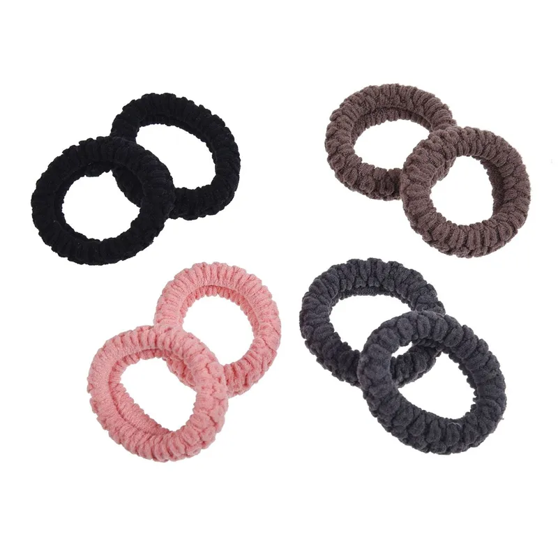 Set 8 Elastice de Par din Material Textil cu Imprimeu Floral, Culori Mixte