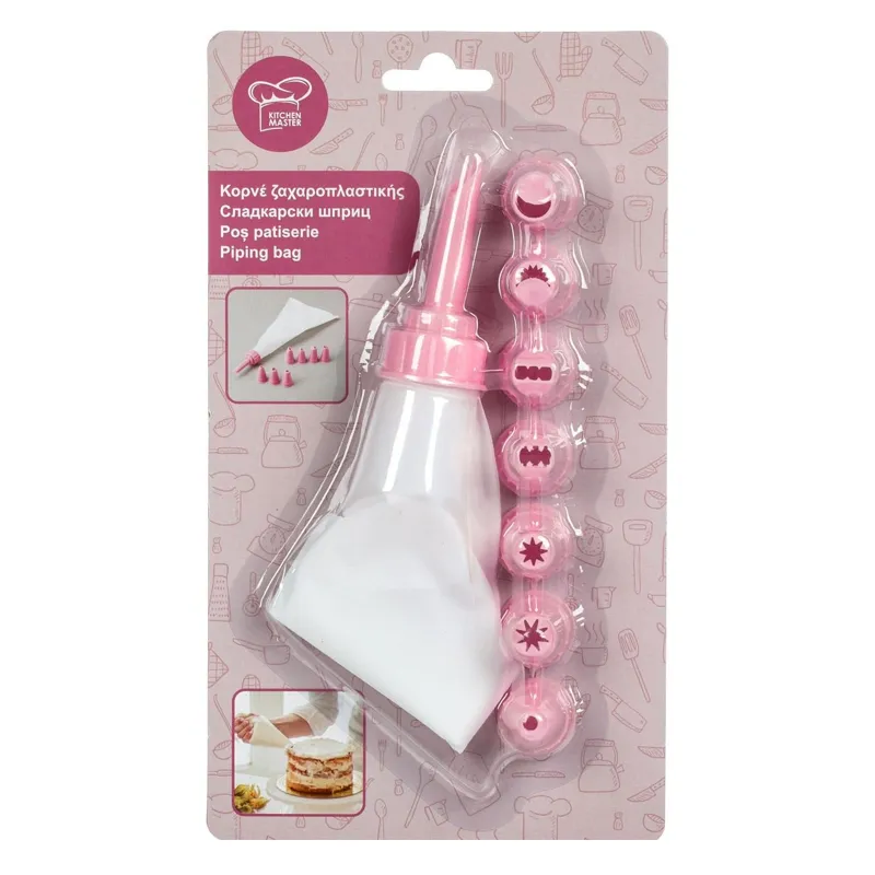 Pos de cofetărie, Set 8 capete, Alb și Roz – poza 4