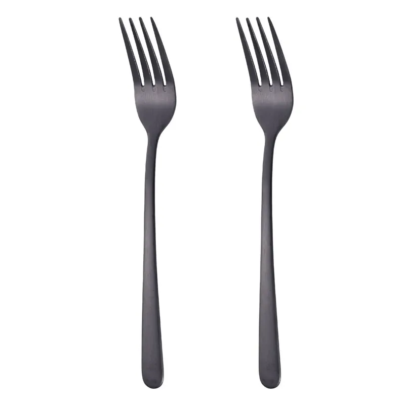 Furculite din Otel Inoxidabil Negre Matte, 21 cm, Set de 2 Bucati