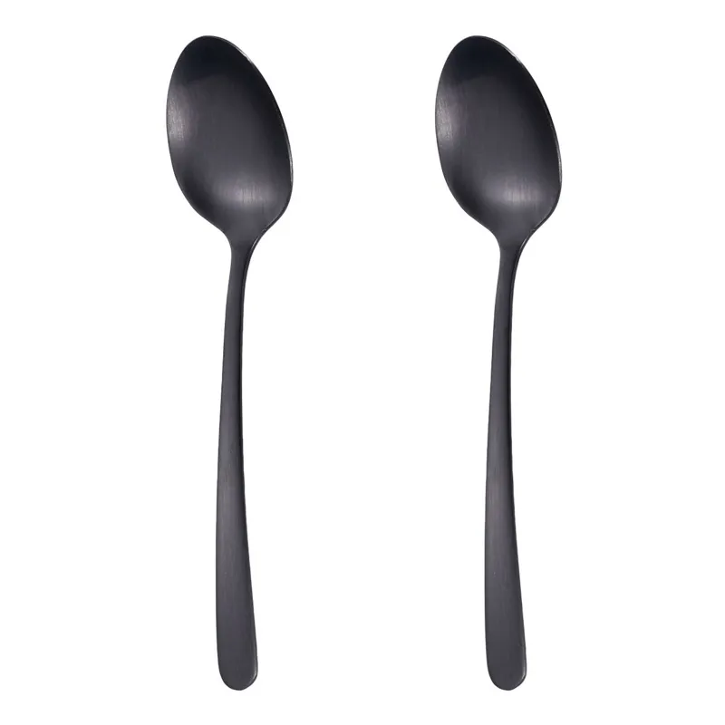Set Lingurițe Mici din Oțel Inoxidabil Negru Mat, 15.5 cm