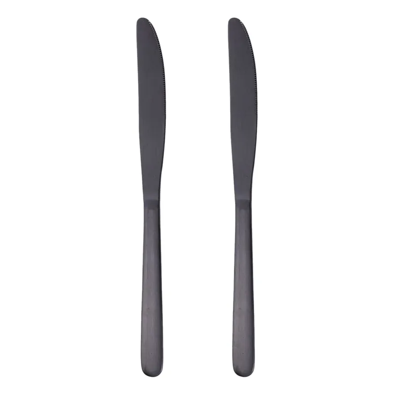 Cuțite de Masă din Oțel Inoxidabil Negru Mat, 23 cm - Set 2 Bucăți