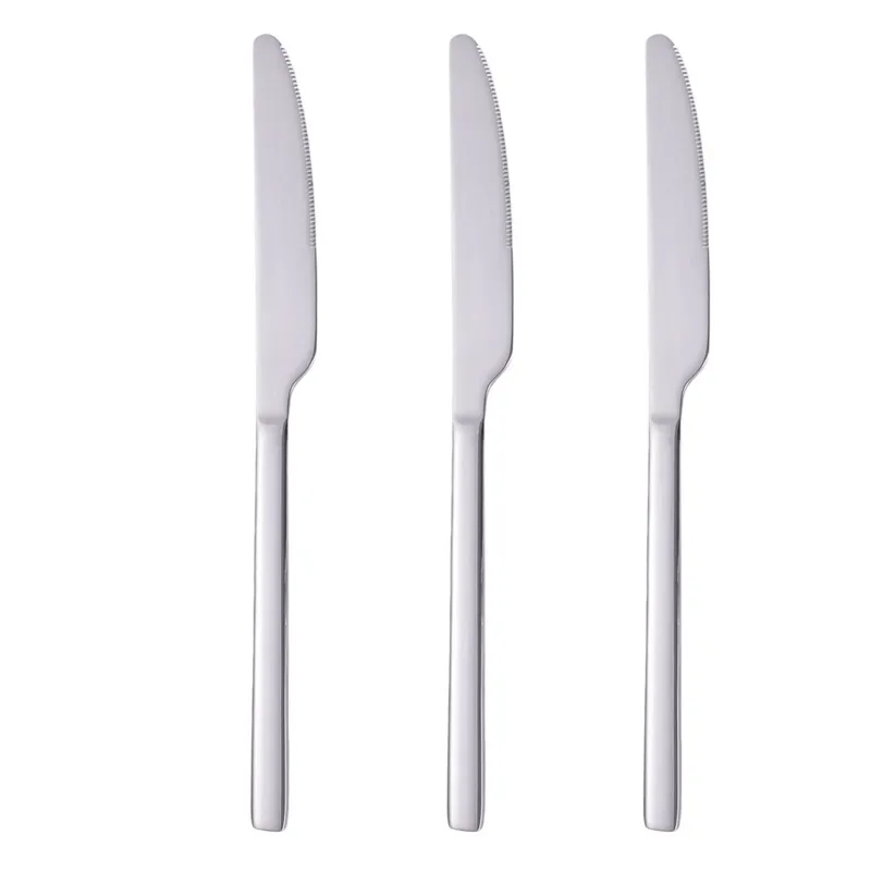 Set 3 Cutite cu Lama Zimtata din Oțel Inoxidabil Argintiu