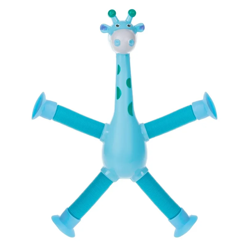 Jucărie Fidget Pop Girafă cu Picioare Tub și Lumină, 18cm