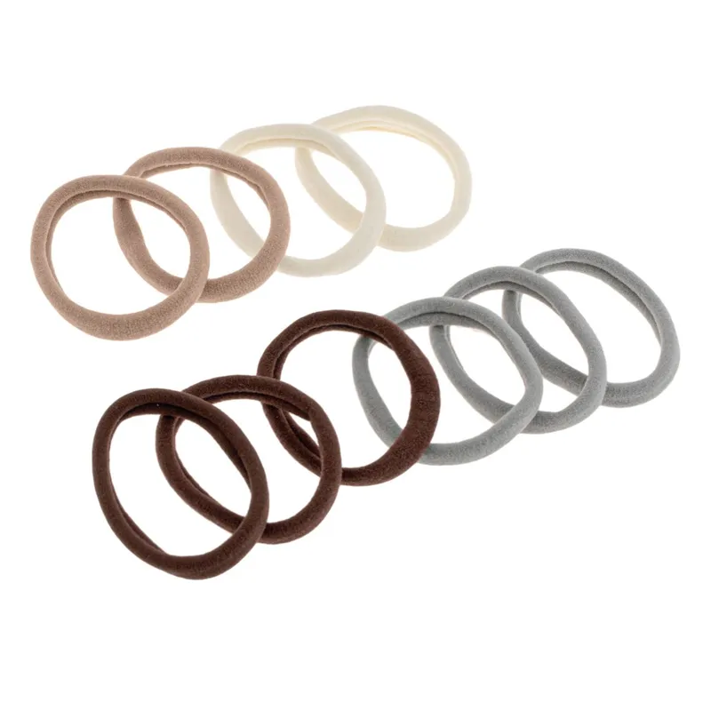 Elastice de păr din frotte, set 10 bucăți, culori neutre