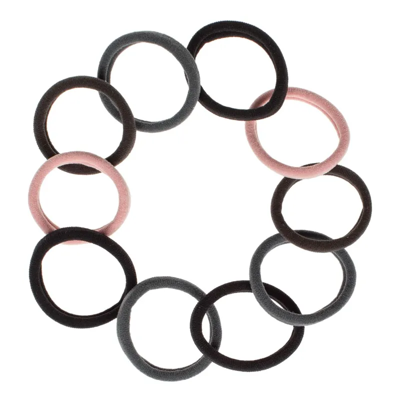 Elastice de par din frotte, Set 10 bucati, Antracit, Negru si Powder Pink