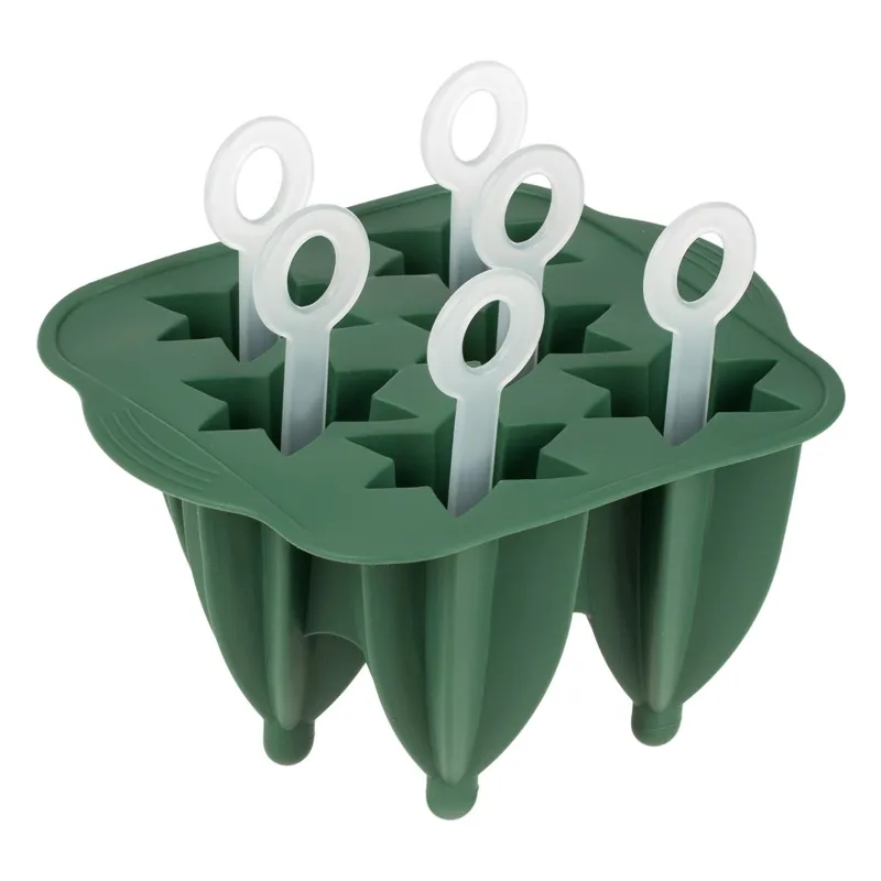 Forme pentru gheață și granita din silicon, Set 6 buc, Verde