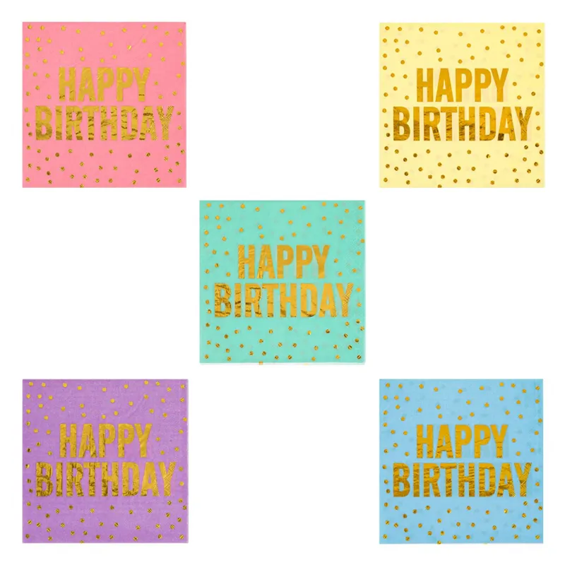 Set Șervețele Petrecere Multicolor Happy Birthday 33x33cm