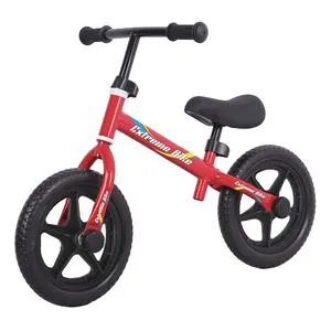 Bicicletă de echilibru pentru copii, 2 roți, cadru metalic roșu
