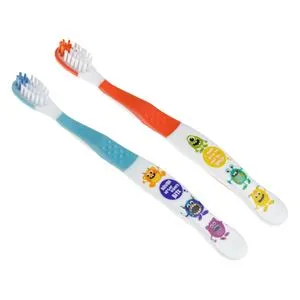 Periuțe de dinți pentru copii cu model monștri, set de 2 bucăți, multicolore