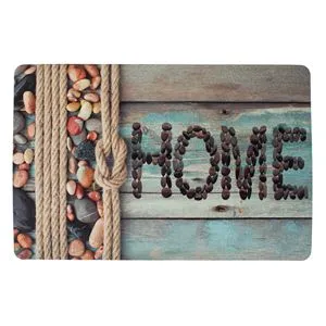 Covoras de intrare cu model pietre si placi, 60x40 cm, multicolor