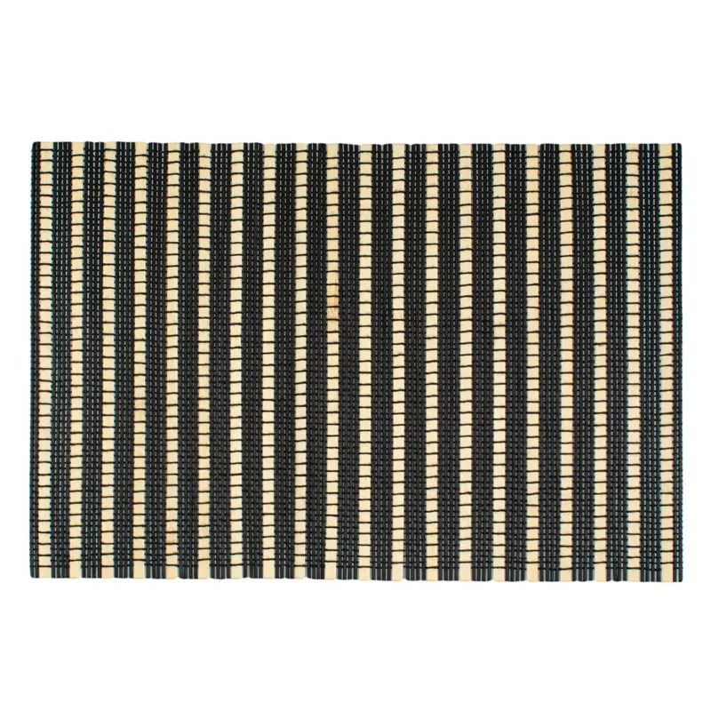 Suport pentru farfurii din bambus 45x30.5cm Negru cu dungi bej