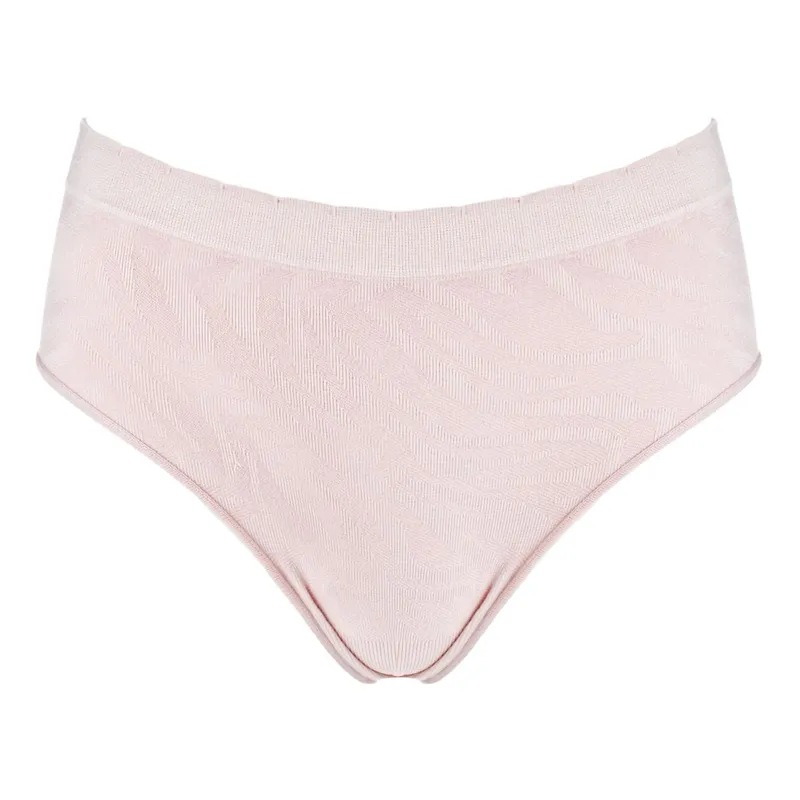 Chiloti Seamless Model Zebra Roz Nude cu Elastic Lat pentru Femei
