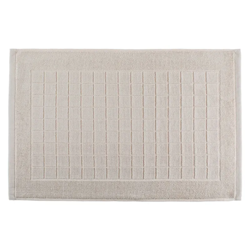 Covoraș de baie din bumbac bej cu model pătrățele 60x40 cm – poza 2
