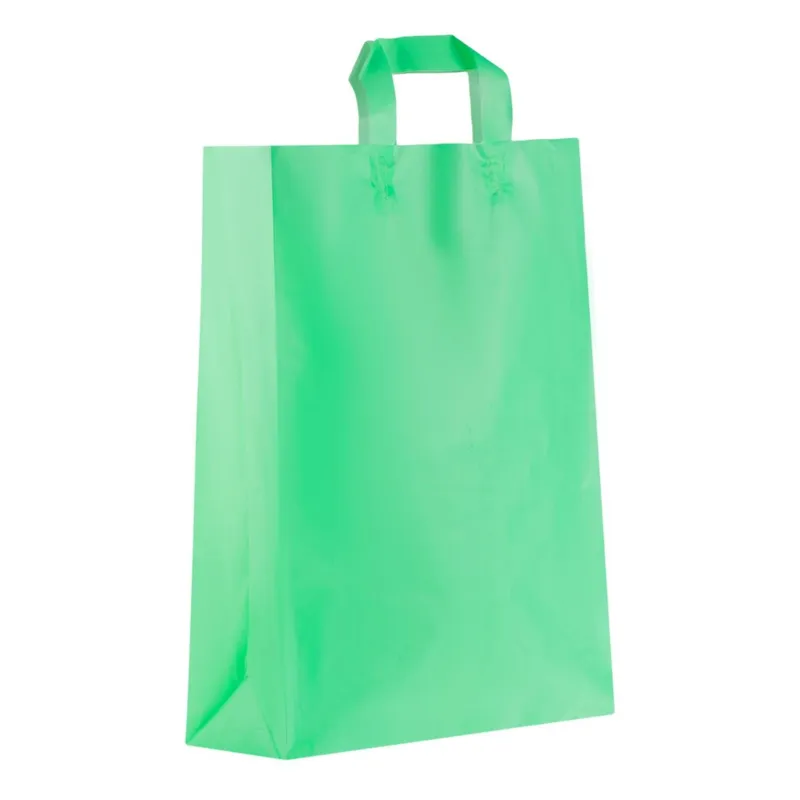 Sacouă cadou din plastic, Verde Menta, 33x14x45cm