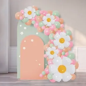 Set Decorativ de Petrecere cu Baloane Flori Pastelate