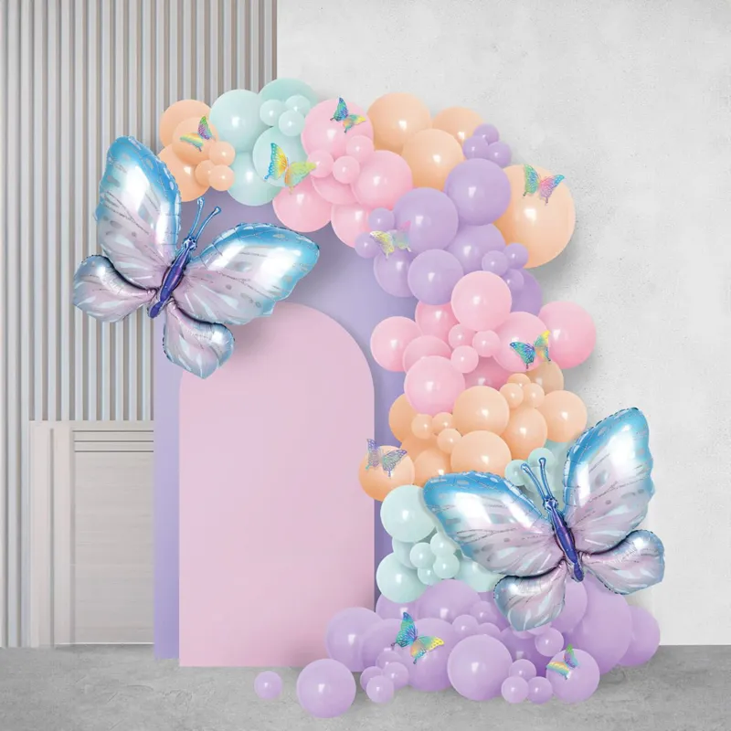 Set Decorativ Baloane Pastelate Folie Fluturi pentru Petreceri