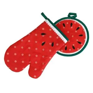 Manusa și Servet de Bucătărie cu Design Pepene Verde