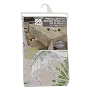 Față de masă din plastic bej cu model vară ferigă 180x140cm – poza 5